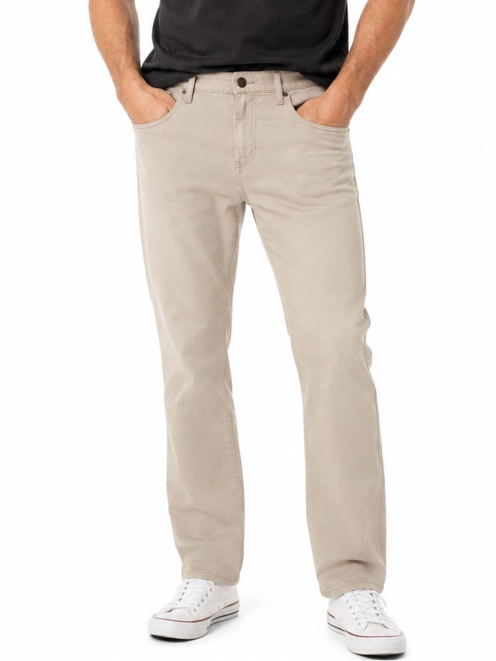 IZOD Jeans Men’s 34x30 Regular Fit Beige Khaki Stretch 5 Pocket Pants